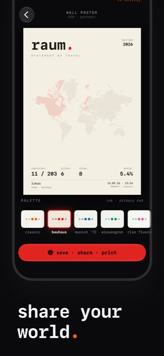 App Store screenshot: share your world.