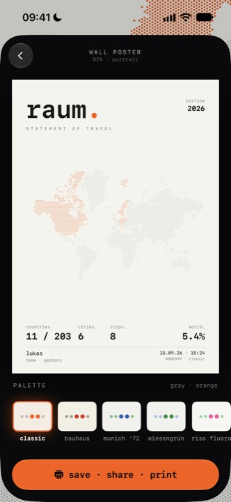 raum. screen: poster